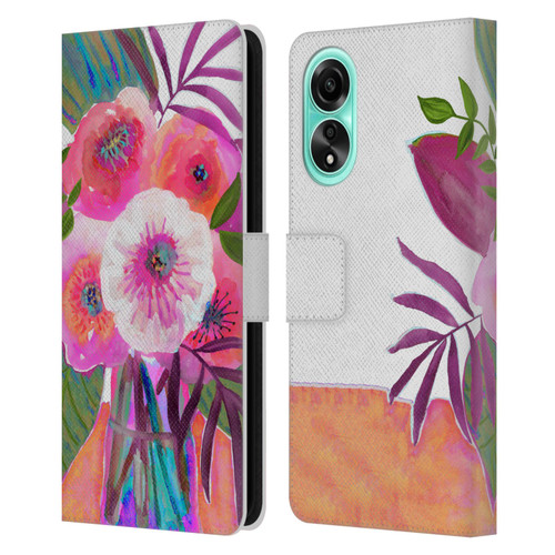 Suzanne Allard Floral Graphics Sunrise Bouquet Purples Leather Book Wallet Case Cover For OPPO A78 4G