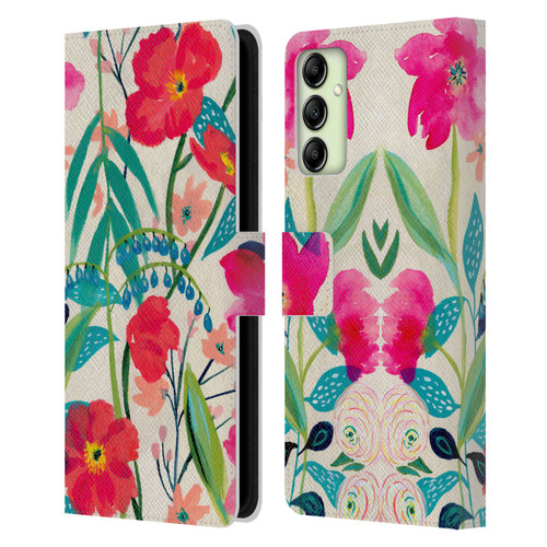 Suzanne Allard Floral Graphics Garden Party Leather Book Wallet Case Cover For Samsung Galaxy A14 5G