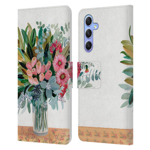 Suzanne Allard Floral Graphics Magnolia Surrender Leather Book Wallet Case Cover For Samsung Galaxy A34 5G