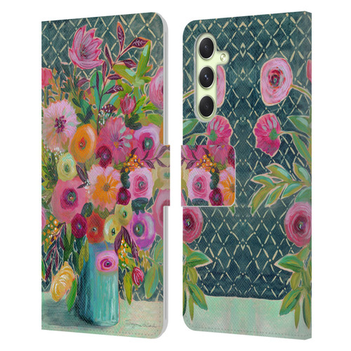 Suzanne Allard Floral Graphics Hope Springs Leather Book Wallet Case Cover For Samsung Galaxy A54 5G