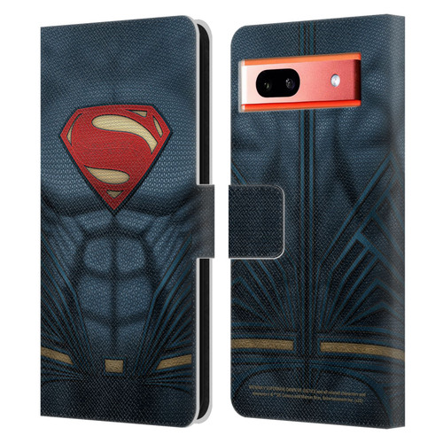 Batman V Superman: Dawn of Justice Graphics Superman Costume Leather Book Wallet Case Cover For Google Pixel 7a