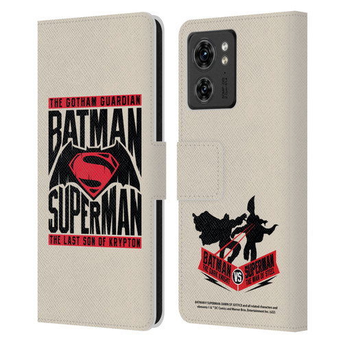 Batman V Superman: Dawn of Justice Graphics Typography Leather Book Wallet Case Cover For Motorola Moto Edge 40