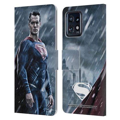 Batman V Superman: Dawn of Justice Graphics Superman Leather Book Wallet Case Cover For Motorola Moto Edge 40 Pro