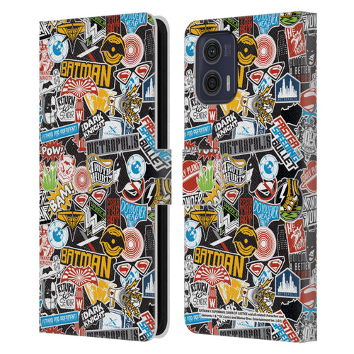 Batman V Superman: Dawn of Justice Graphics Sticker Collage Leather Book Wallet Case Cover For Motorola Moto G73 5G