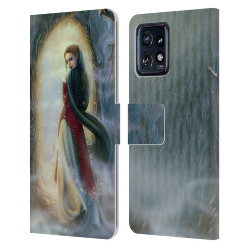Tiffany "Tito" Toland-Scott Christmas Art Elf Woman In Snowy Forest Leather Book Wallet Case Cover For Motorola Moto Edge 40 Pro