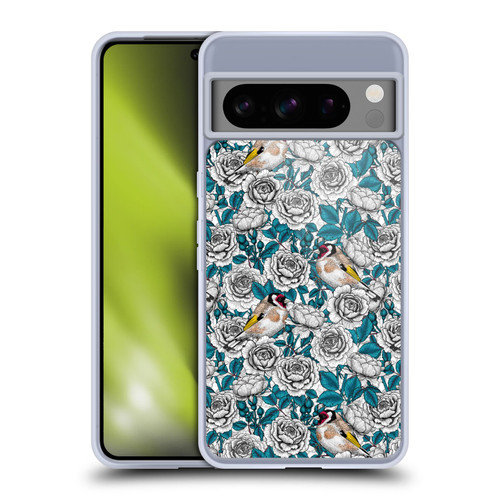 Katerina Kirilova Floral Patterns White Rose & Birds Soft Gel Case for Google Pixel 8 Pro