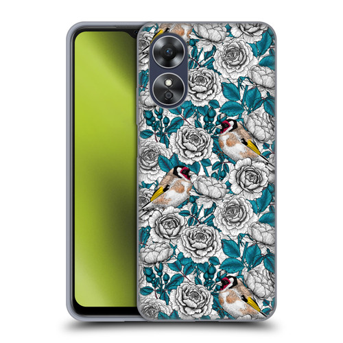 Katerina Kirilova Floral Patterns White Rose & Birds Soft Gel Case for OPPO A17