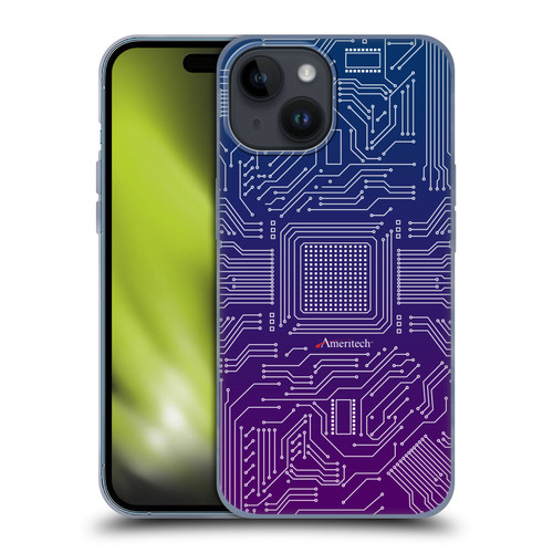 Ameritech Graphics Circuit Board Soft Gel Case for Apple iPhone 15