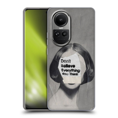 LouiJoverArt Black And White Think Soft Gel Case for OPPO Reno10 5G / Reno10 Pro 5G