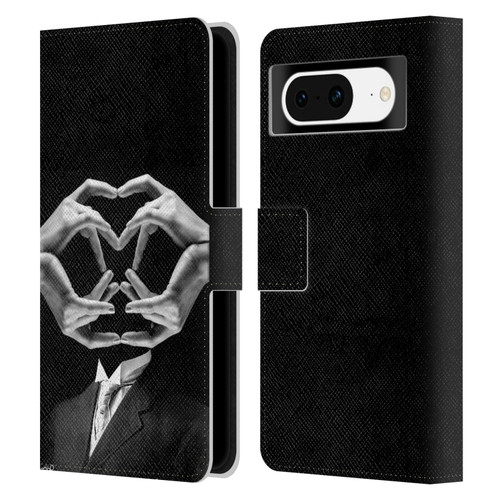 LouiJoverArt Black And White Mr Handy Man Leather Book Wallet Case Cover For Google Pixel 8