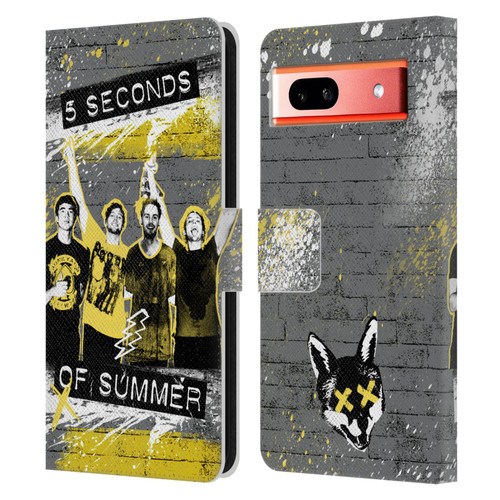 5 Seconds of Summer Posters Splatter Leather Book Wallet Case Cover For Google Pixel 7a
