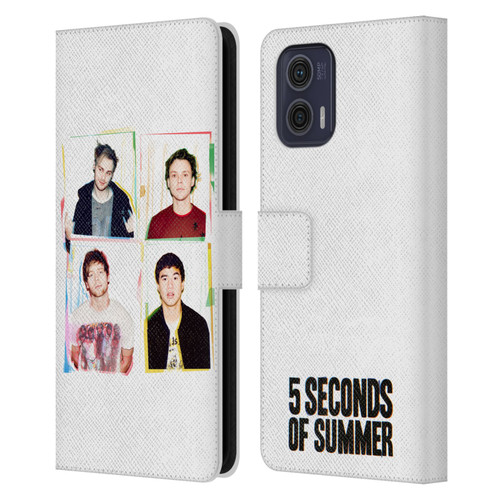 5 Seconds of Summer Posters Polaroid Leather Book Wallet Case Cover For Motorola Moto G73 5G