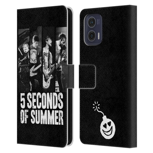 5 Seconds of Summer Posters Strips Leather Book Wallet Case Cover For Motorola Moto G73 5G