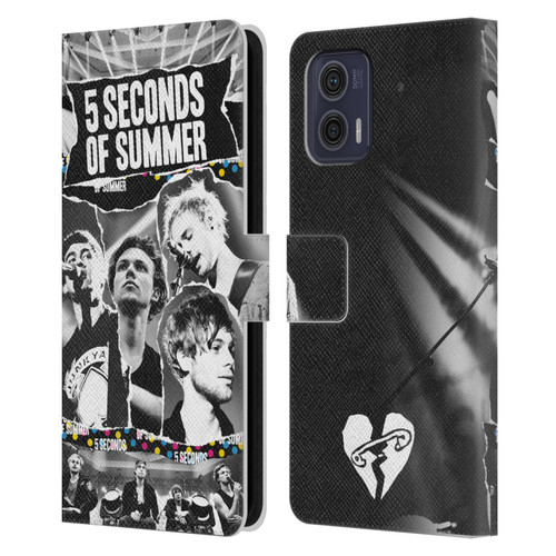 5 Seconds of Summer Posters Torn Papers 1 Leather Book Wallet Case Cover For Motorola Moto G73 5G