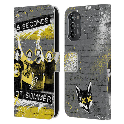 5 Seconds of Summer Posters Splatter Leather Book Wallet Case Cover For Motorola Moto G82 5G