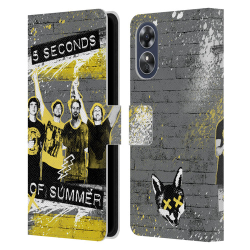 5 Seconds of Summer Posters Splatter Leather Book Wallet Case Cover For OPPO A17