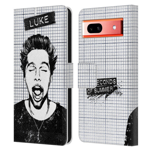 5 Seconds of Summer Solos Grained Luke Leather Book Wallet Case Cover For Google Pixel 7a