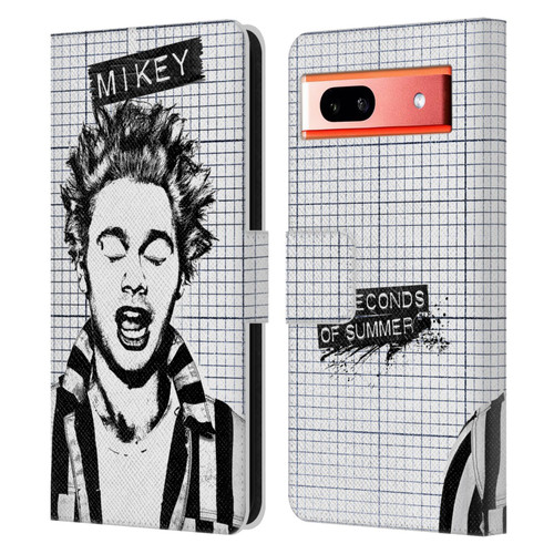 5 Seconds of Summer Solos Grained Mikey Leather Book Wallet Case Cover For Google Pixel 7a