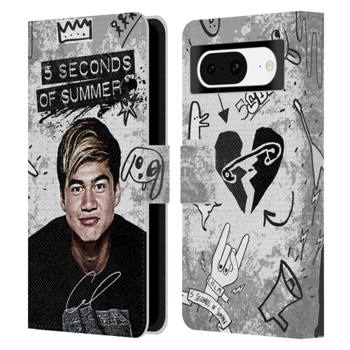 5 Seconds of Summer Solos Vandal Calum Leather Book Wallet Case Cover For Google Pixel 8