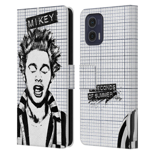 5 Seconds of Summer Solos Grained Mikey Leather Book Wallet Case Cover For Motorola Moto G73 5G