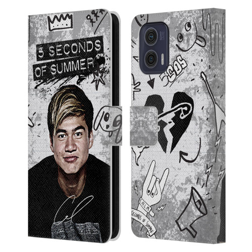 5 Seconds of Summer Solos Vandal Calum Leather Book Wallet Case Cover For Motorola Moto G73 5G