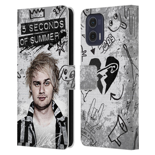 5 Seconds of Summer Solos Vandal Mikey Leather Book Wallet Case Cover For Motorola Moto G73 5G