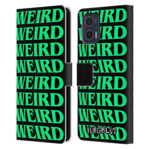 Yungblud Graphics Weird! Text Leather Book Wallet Case Cover For Motorola Moto G73 5G
