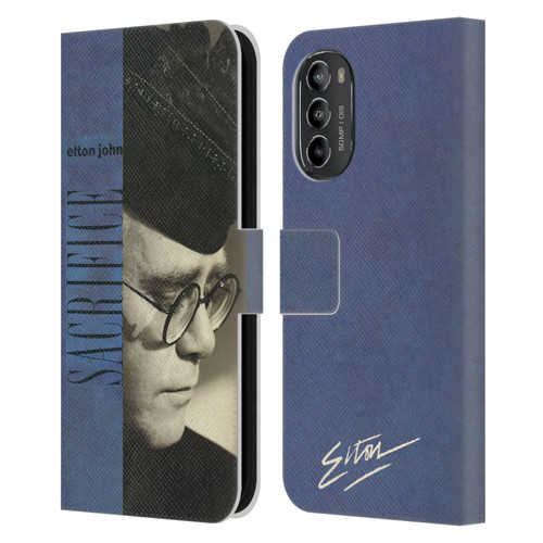 Elton John Artwork Sacrifice Single Leather Book Wallet Case Cover For Motorola Moto G82 5G