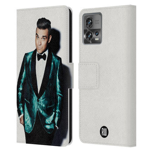 Robbie Williams Calendar White Background Leather Book Wallet Case Cover For Motorola Moto Edge 30 Fusion