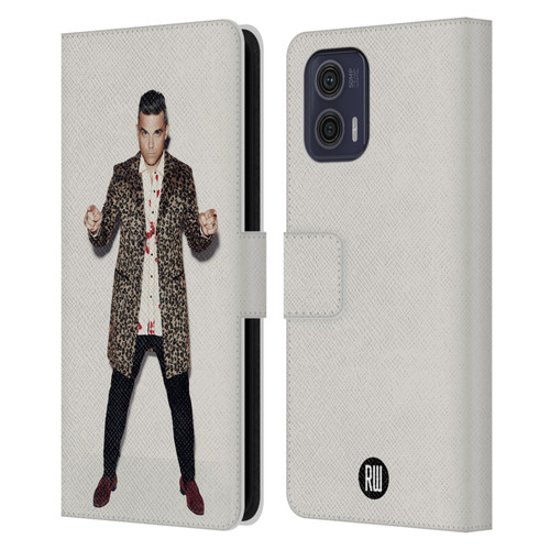 Robbie Williams Calendar Animal Print Coat Leather Book Wallet Case Cover For Motorola Moto G73 5G