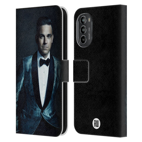 Robbie Williams Calendar Dark Background Leather Book Wallet Case Cover For Motorola Moto G82 5G