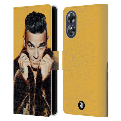 Robbie Williams Calendar Fur Coat Leather Book Wallet Case Cover For OPPO A17