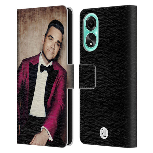 Robbie Williams Calendar Magenta Tux Leather Book Wallet Case Cover For OPPO A78 4G