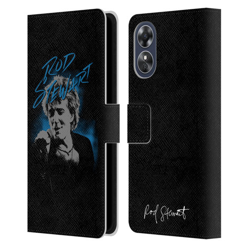 Rod Stewart Art Scribble Leather Book Wallet Case Cover For OPPO A17