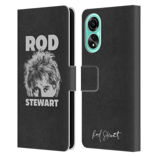 Rod Stewart Art Black And White Leather Book Wallet Case Cover For OPPO A78 4G