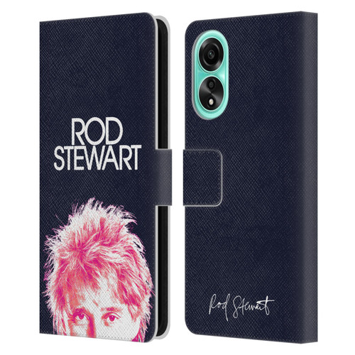 Rod Stewart Art Neon Leather Book Wallet Case Cover For OPPO A78 4G
