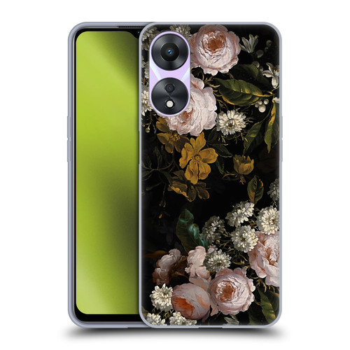 UtArt Antique Flowers Roses And Baby's Breath Soft Gel Case for OPPO A78 5G
