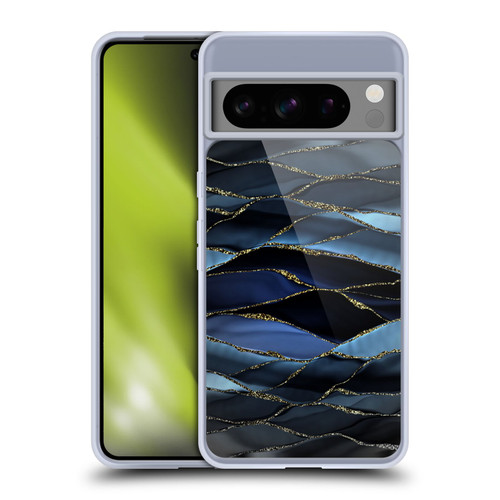 UtArt Dark Night Marble Deep Sparkle Waves Soft Gel Case for Google Pixel 8 Pro