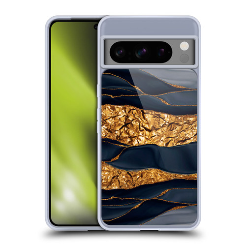UtArt Dark Night Marble Gold Foil And Ink Soft Gel Case for Google Pixel 8 Pro