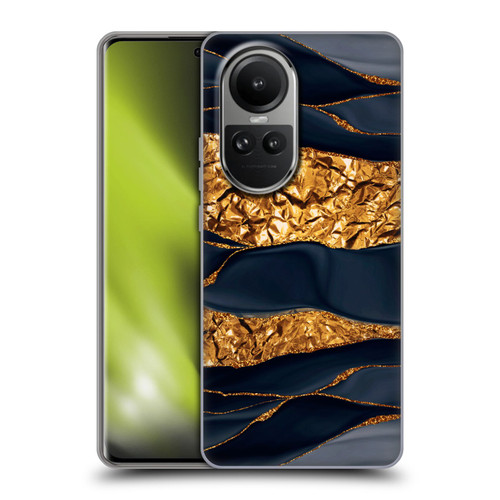 UtArt Dark Night Marble Gold Foil And Ink Soft Gel Case for OPPO Reno10 5G / Reno10 Pro 5G