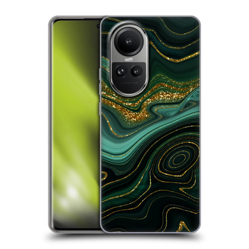 UtArt Malachite Emerald Gilded Teal Soft Gel Case for OPPO Reno10 5G / Reno10 Pro 5G