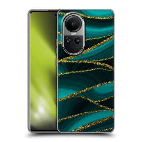 UtArt Malachite Emerald Turquoise Shimmers Soft Gel Case for OPPO Reno10 5G / Reno10 Pro 5G