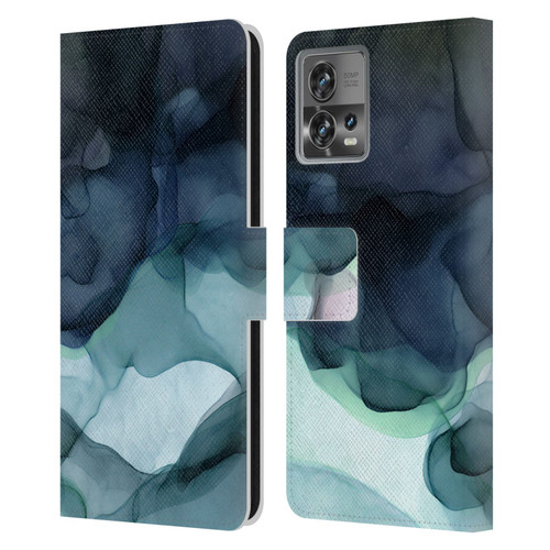 UtArt Dark Night Marble Heavy Smoke Leather Book Wallet Case Cover For Motorola Moto Edge 30 Fusion