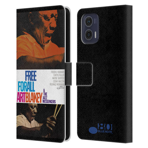 Blue Note Records Albums Art Blakey Free For All Leather Book Wallet Case Cover For Motorola Moto G73 5G