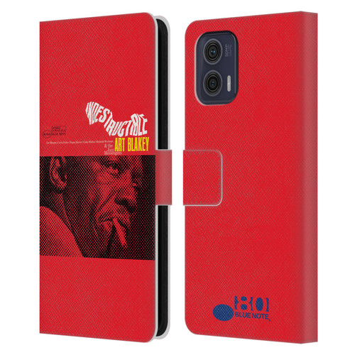Blue Note Records Albums Art Blakey Indestructible Leather Book Wallet Case Cover For Motorola Moto G73 5G