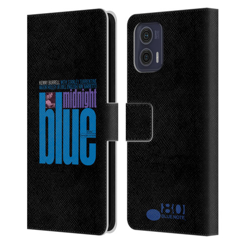 Blue Note Records Albums 2 Kenny Burell Midnight Blue Leather Book Wallet Case Cover For Motorola Moto G73 5G