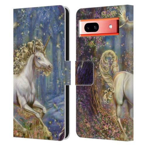 Myles Pinkney Mythical Unicorn Leather Book Wallet Case Cover For Google Pixel 7a