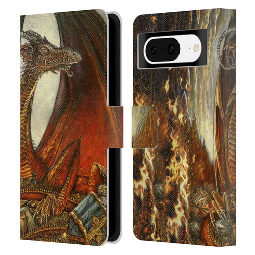 Myles Pinkney Mythical Treasure Dragon Leather Book Wallet Case Cover For Google Pixel 8
