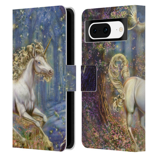 Myles Pinkney Mythical Unicorn Leather Book Wallet Case Cover For Google Pixel 8