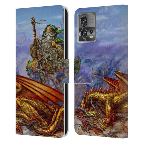 Myles Pinkney Mythical Dragonlands Leather Book Wallet Case Cover For Motorola Moto Edge 30 Fusion